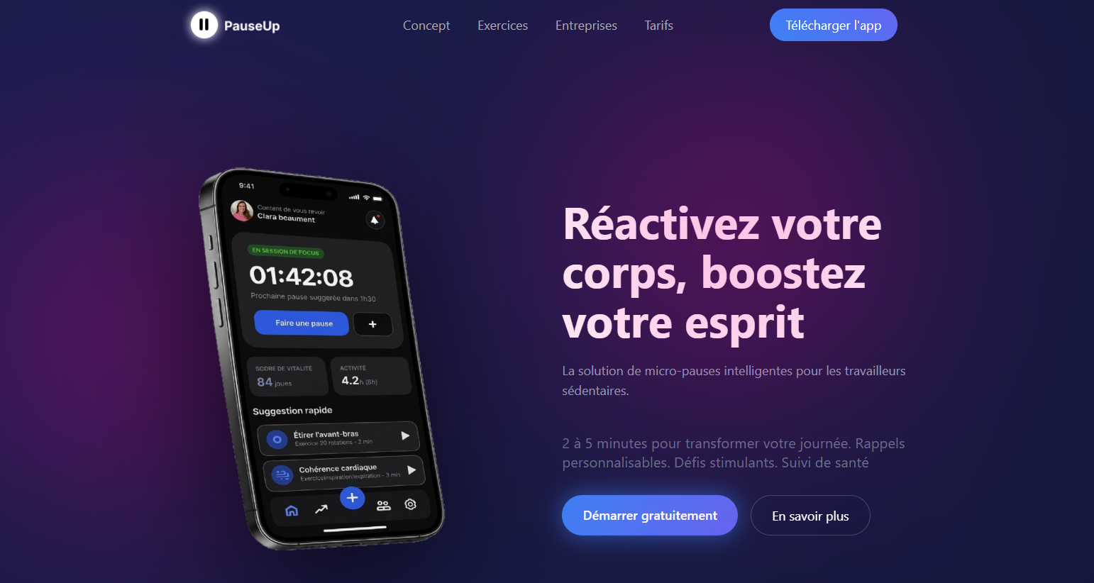 Projet PauseUp - Yizio